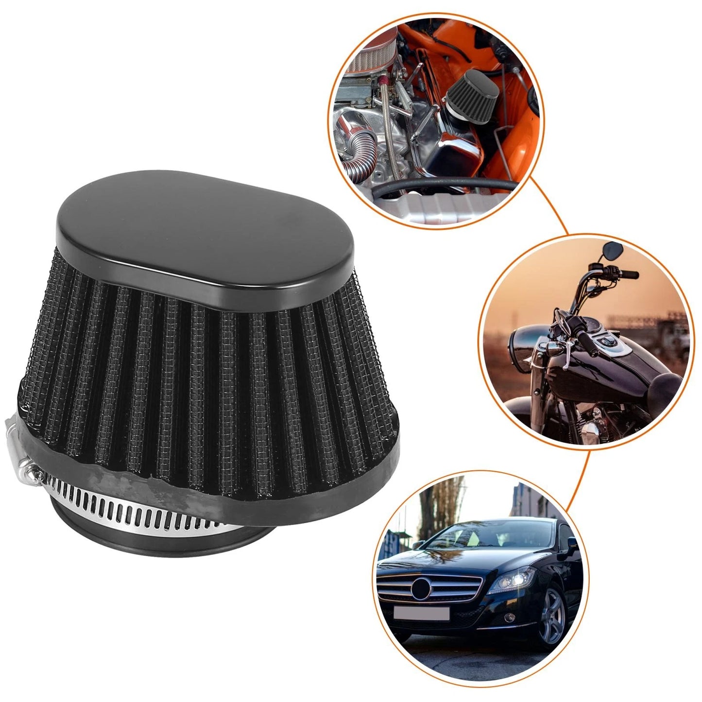 55mm Air Filter Cleaner Round Tapered for Motorcycle