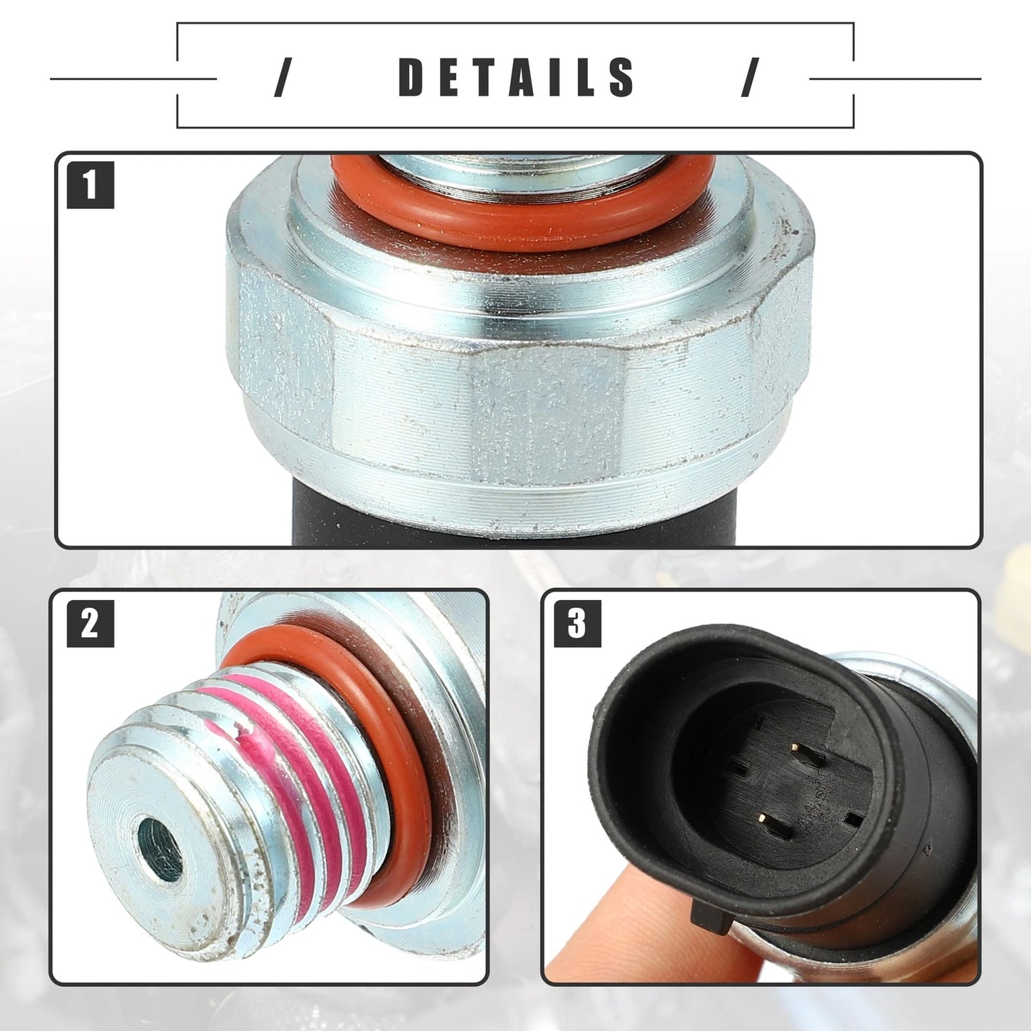Oil Pressure Sensor for Chevrolet Traverse LS LT Metal Black Silver Tone