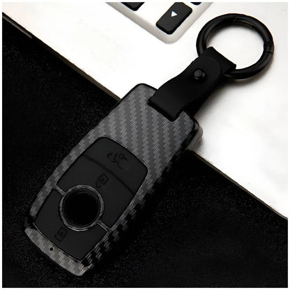 Carbon Fiber Style Key Fob Cover for Mercedes Benz A C E S CLA GLE GLS Class