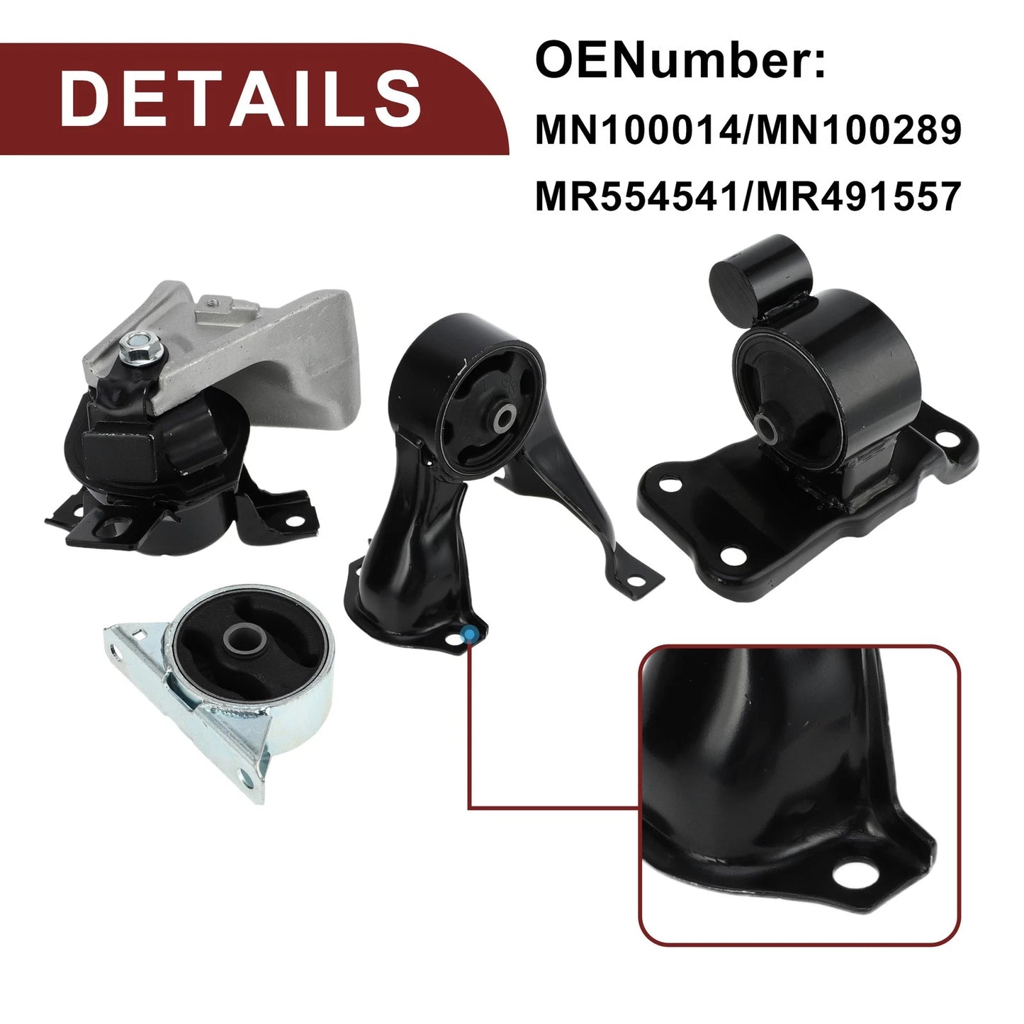 Engine Mount Set for Mitsubishi Lancer Ralliart 2.4L (2004-2006)