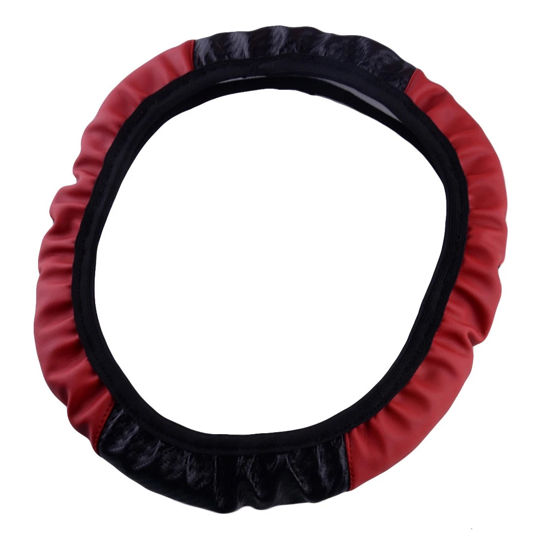 15" Black Leather Steering Wheel Cover for Universal Cars