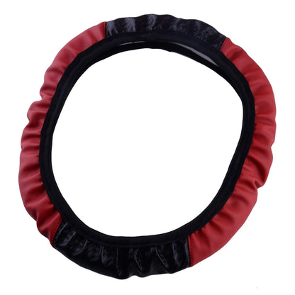 15" Black Leather Steering Wheel Cover for Universal Cars