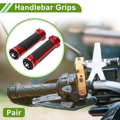 Handlebar Grips Aluminum Alloy Red 7/8" 22mm for Motorcycle