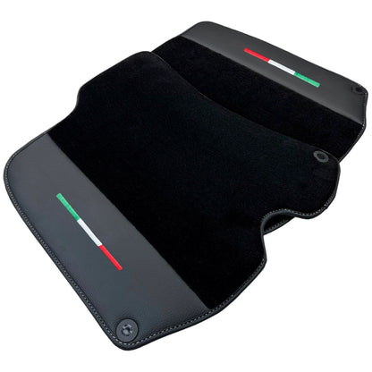 Black Floor Mats for Ferrari Portofino 2018-2023, Leather, AutoWin Brand