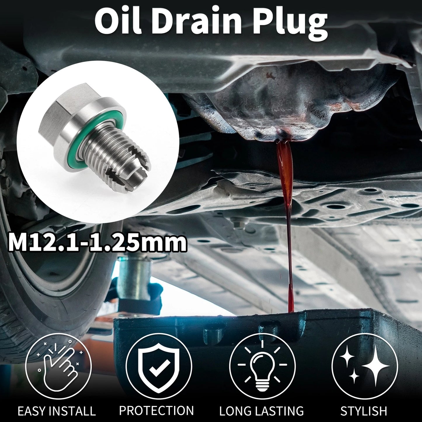 Copper Oil Drain Plug W/ Gasket 1set for Car Motorcycle