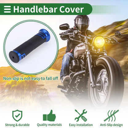 7/8" 22mm Motorcycle Hand Grips Blue Polka Dot Pattern