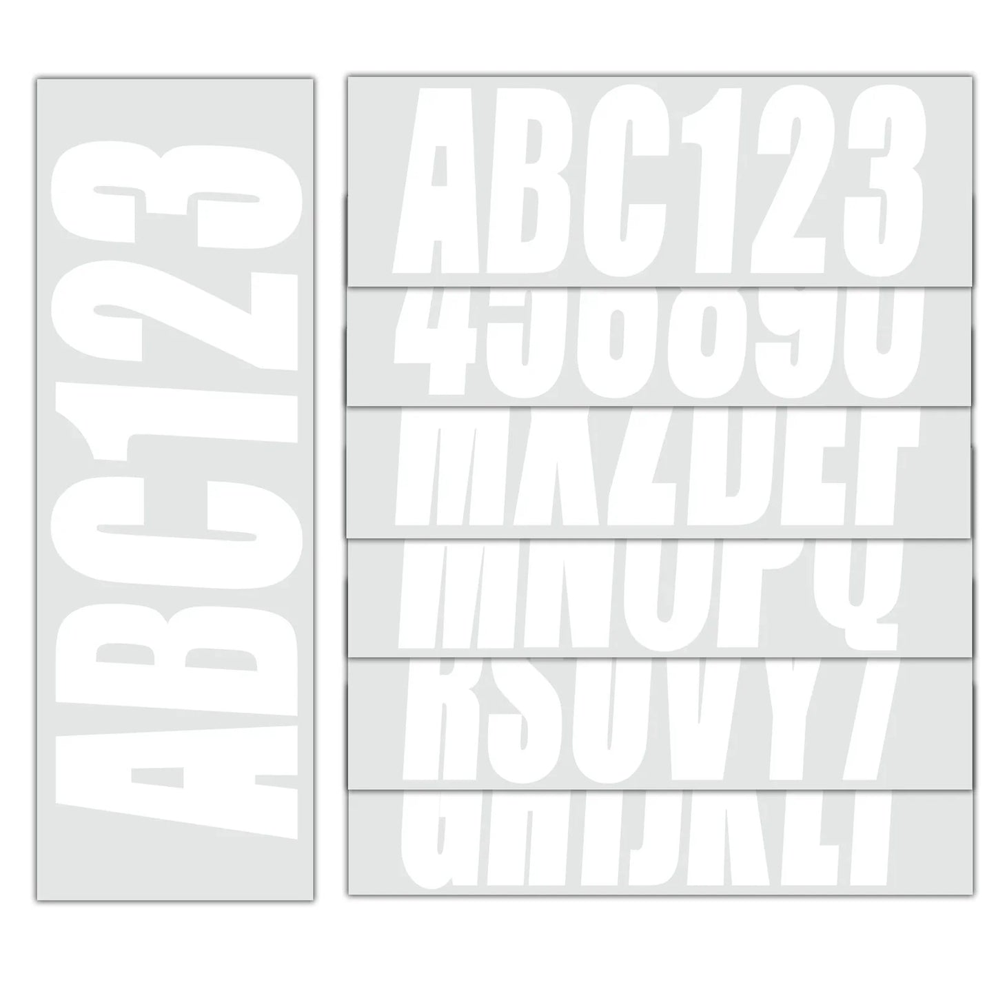 Boat Registration Decal Sticker Set A-Z & 0-9 White 3" for All Boats