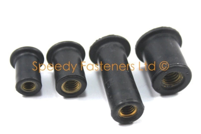 Well Nuts / 8mm M4, 10mm M5, 13mm M6 / Rubber Wellnuts for Wall Fixtures