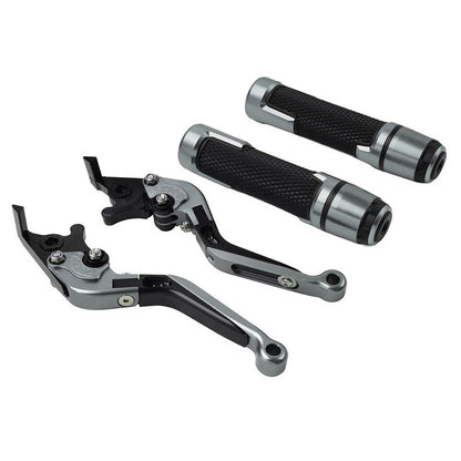 Titanium Extendable Brake Clutch Levers & Handlebar Grips for Kawasaki ZX636R (2003-2006)