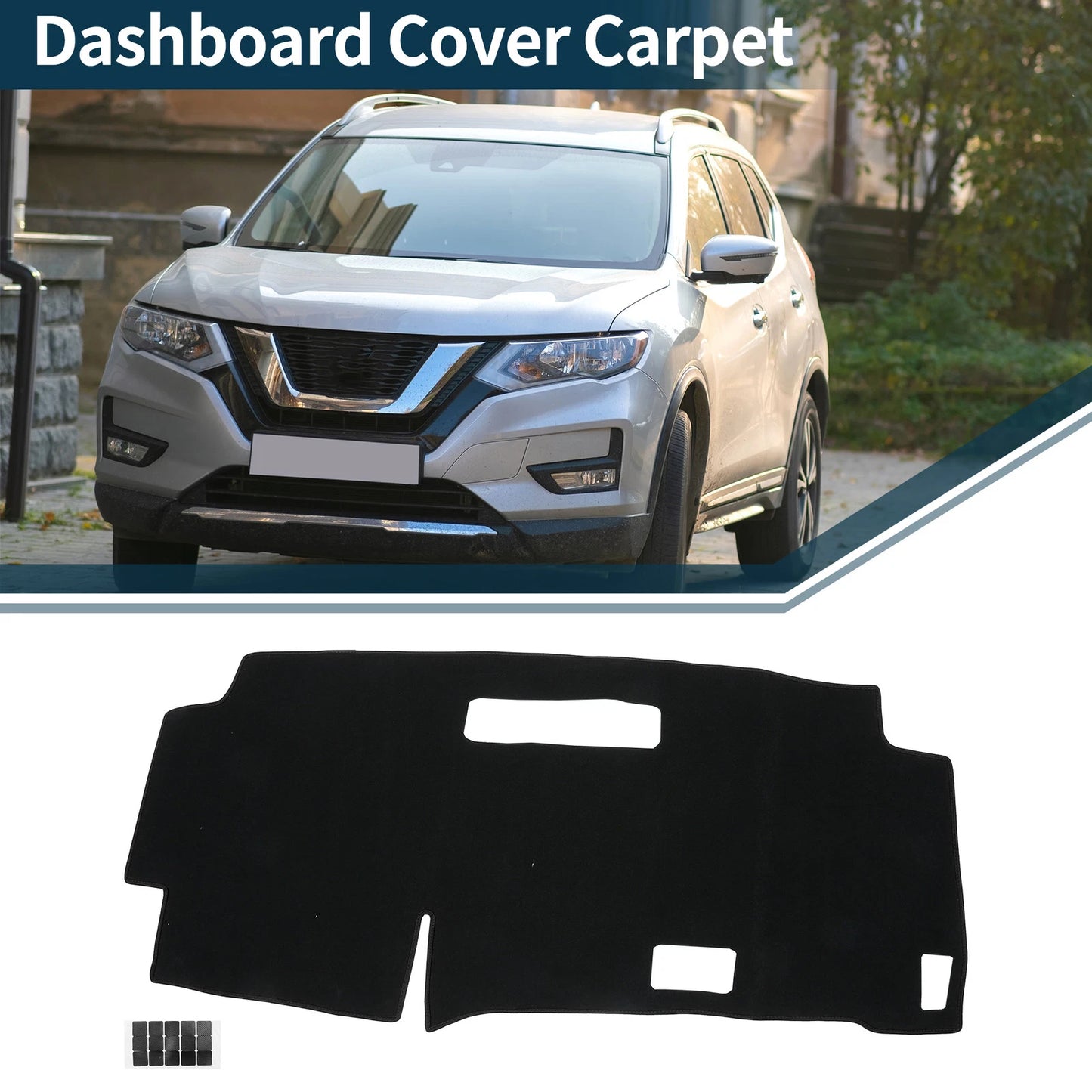 Dashboard Cover Mat for Nissan Serena C28 (2015-2024) - Black 1 Set