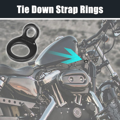 4pcs Stainless Steel Tie Down Anchor Hooks Strap Rings for Motorcycle Black