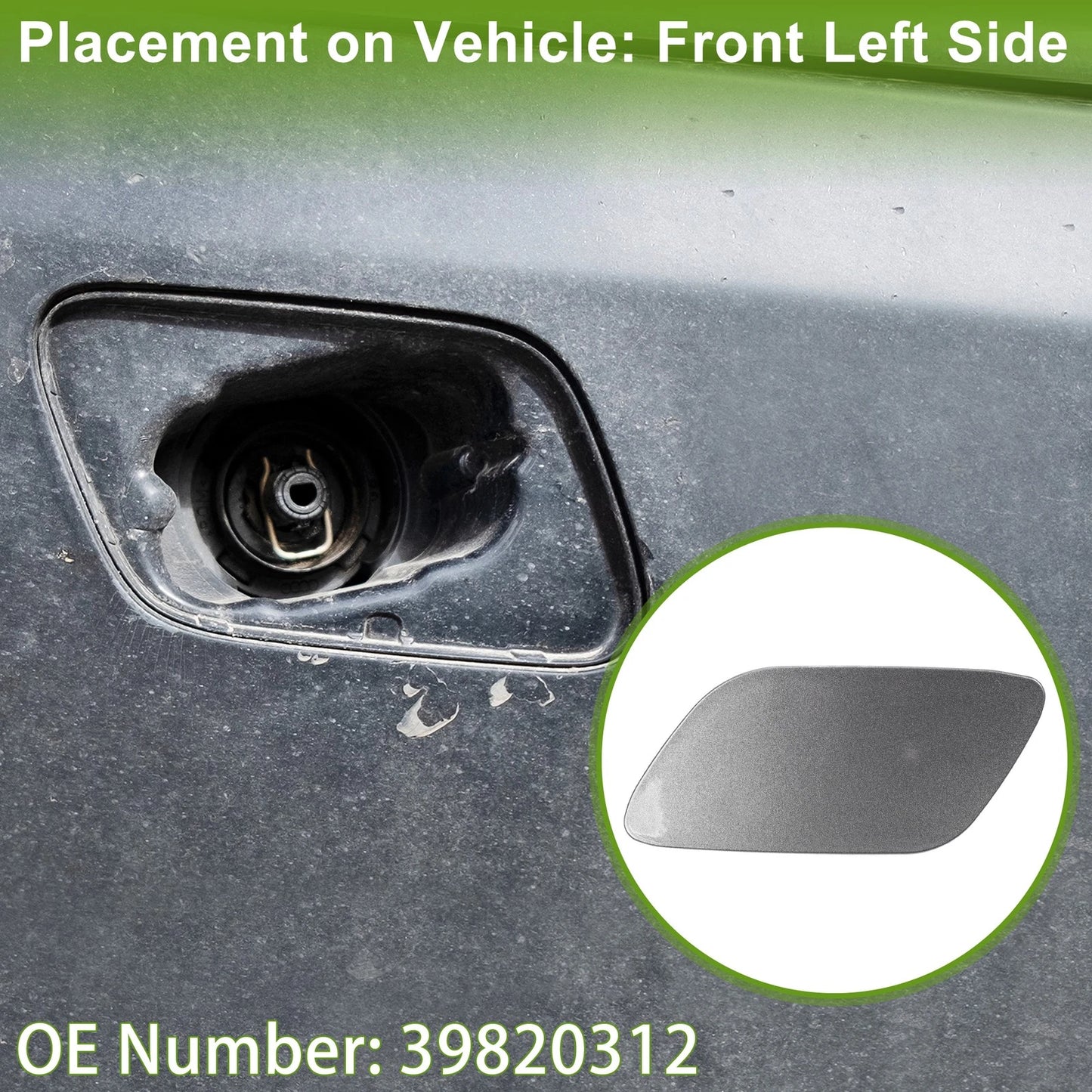 Front Left Washer Nozzle Cover for Volvo S60 (2014-2016) Gray