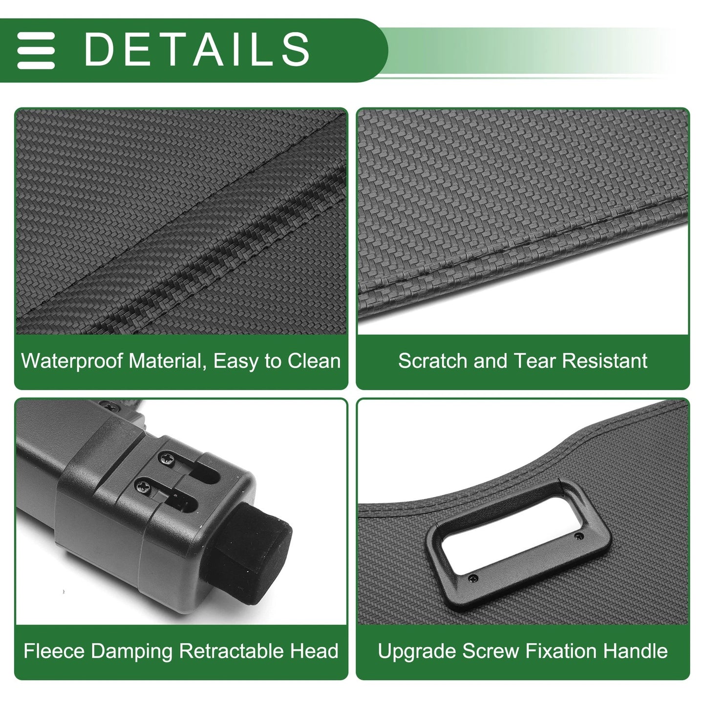 Car Trunk Retractable Cargo Cover for INFINITI QX50 (2014-2017) Black Carbon Fiber