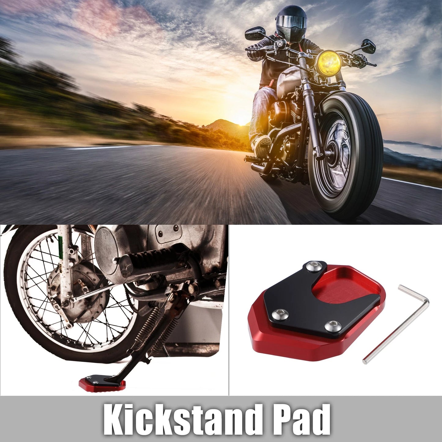 1 x Set Aluminum Alloy Kickstand Plate Pad for Honda CB125R (2018–2021)