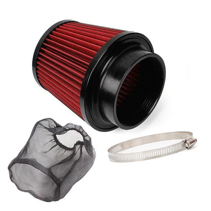 4" Universal Round Cone Air Filter with Clamp for Car