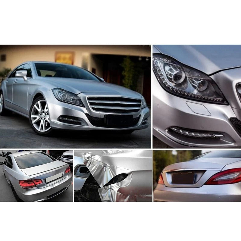 Chrome Metallic Vinyl Film Wrap Sticker Bubble Decals 30×150cm