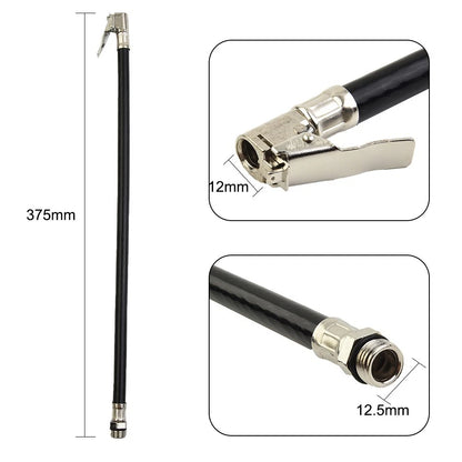 Tyre Inflator-Pressure Car Auto Tire Hose Pump Gauge Hose Connector Flexible