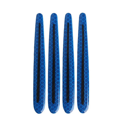4 x Universal Car Door Handle Reflective Stickers - Scratch Protection Blue