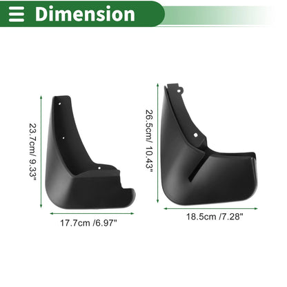 Mud Flaps Splash Guards for Ford Fiesta Saloon (2013-2018)
