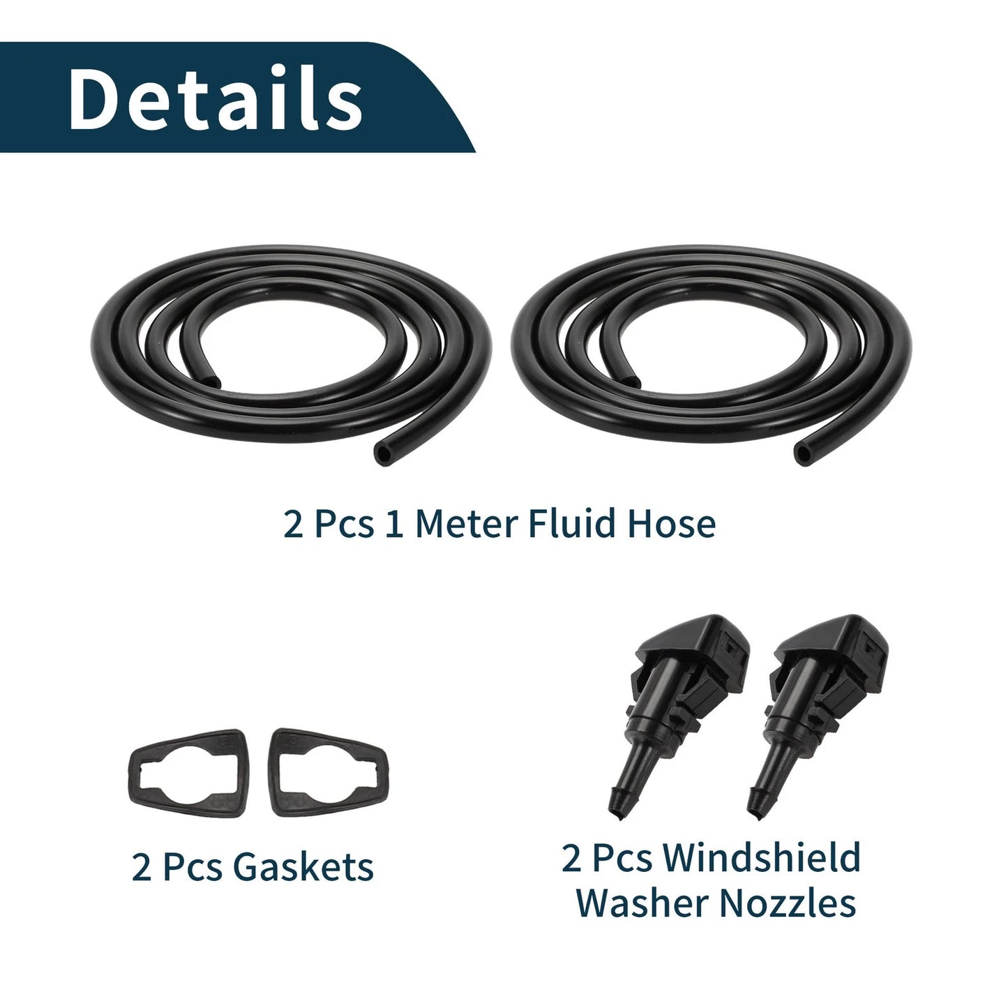 Windshield Washer Nozzle & Gasket, Fluid Hose for Subaru (2008-2014)
