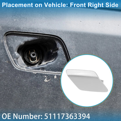 Front Right Washer Nozzle Cover for BMW 428i (2014-2016) Silver Tone