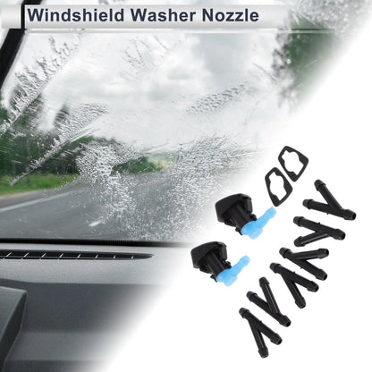 6 x Windshield Washer Nozzles & Hose Connectors for Dodge