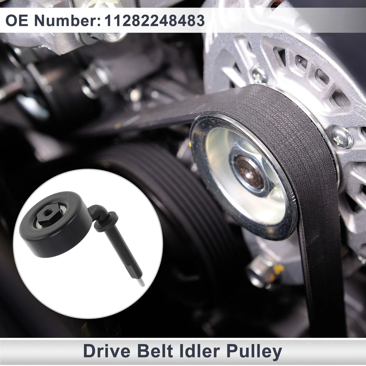 Drive Belt Idler Pulley for BMW 330d (1999-2010) - Black 1 x Piece