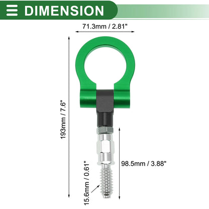 Front Rear Tow Hook 15.6mm for Ford Focus (1998-2025) - Aluminum Alloy Green