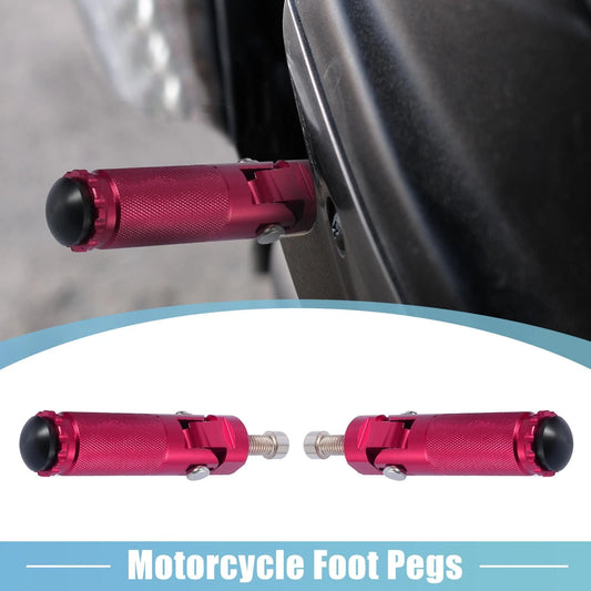 1 Pair 8mm Aluminum Alloy Motorcycle Rearset Fold Footrest Footpeg Red