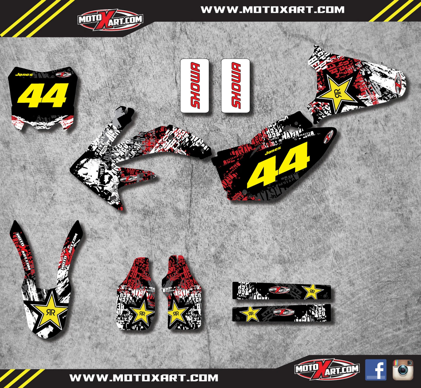 Custom Graphic Kit for Honda CRF 450 (2008) - GRAFFITI Style Decals