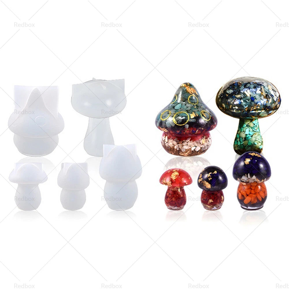 Mushroom Epoxy Resin Casting Molds 5 x Silicone for DIY Home Decor
