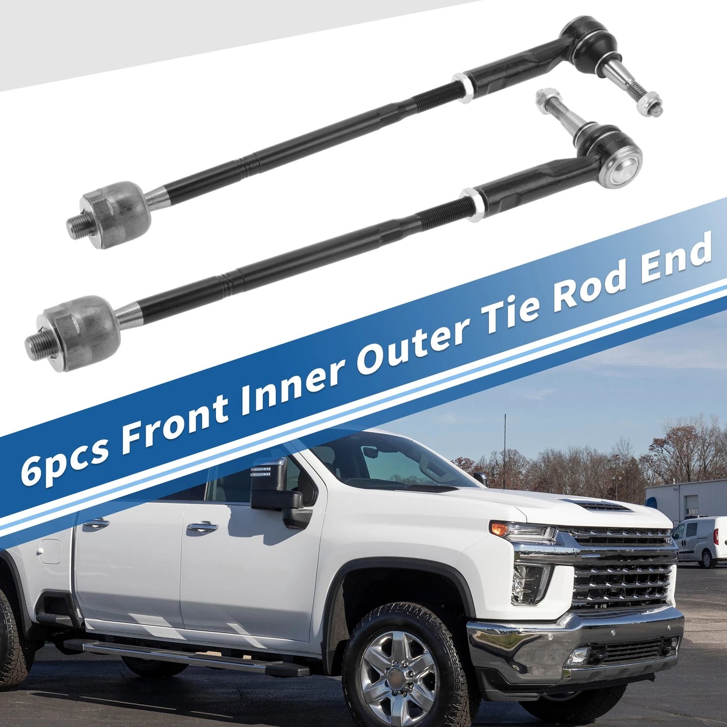 6 x Front Inner/Outer Tie Rod End Link for GMC Terrain