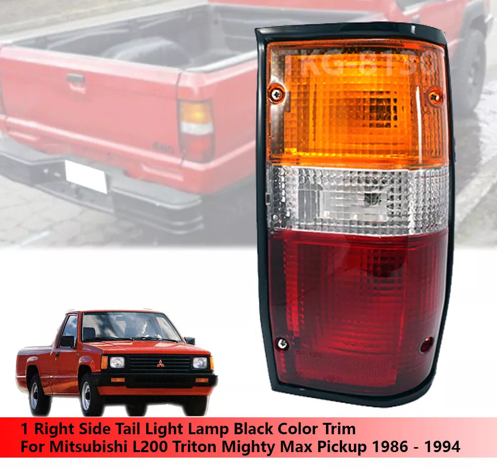 Right Tail Light Lamp Black Trim for Mitsubishi L200 Triton (1986-1996)