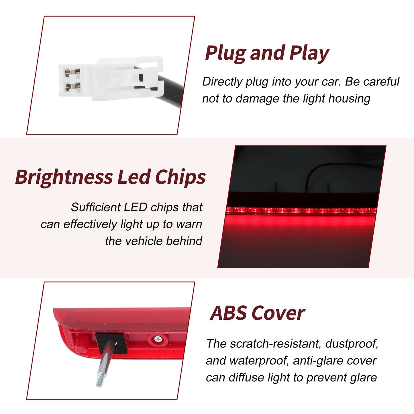Red LED Third Brake Light for Kia Sorento (2016-2020)