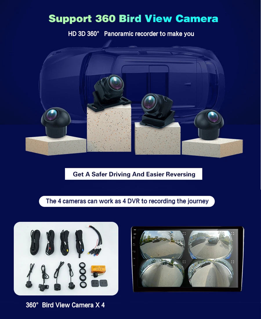 3D 360�� Surround View Camera Set for Car Panoramic Front Rear Left Right