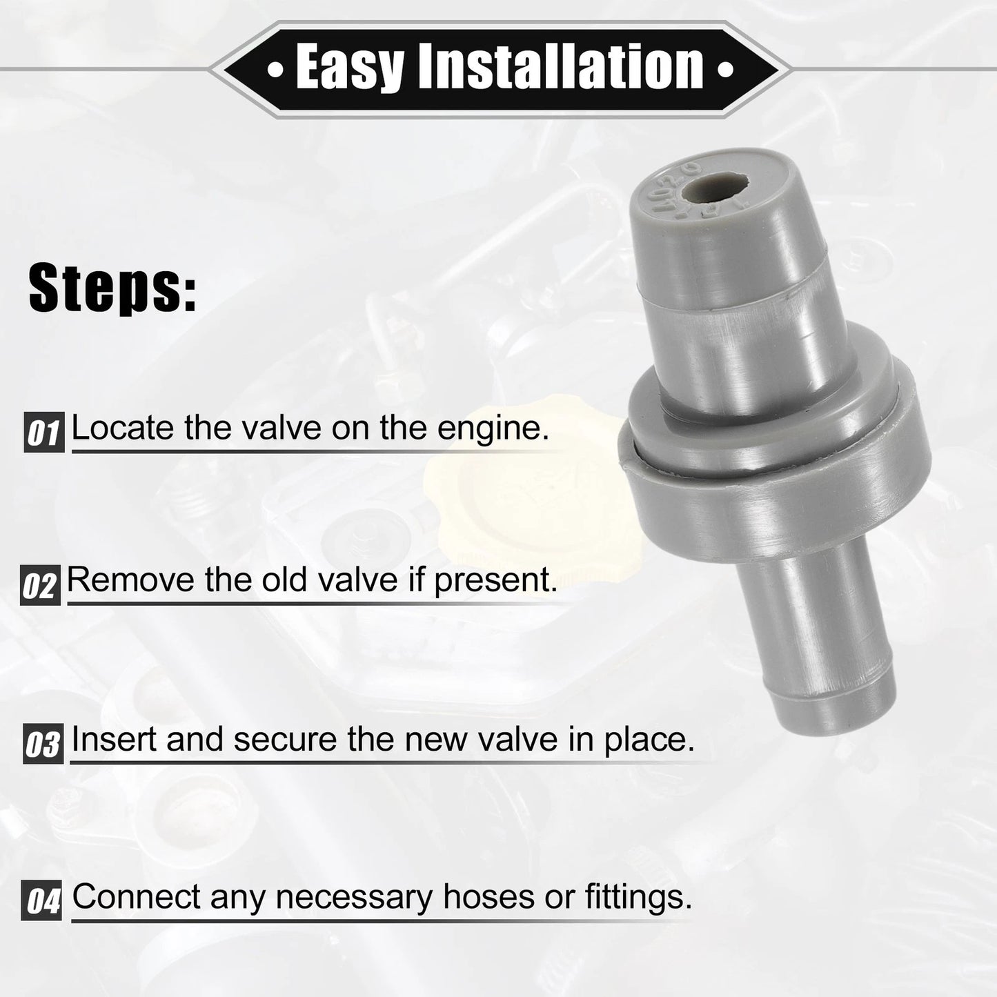 PCV Valve for Toyota Corolla (1993-1997) Durable Plastic Gray