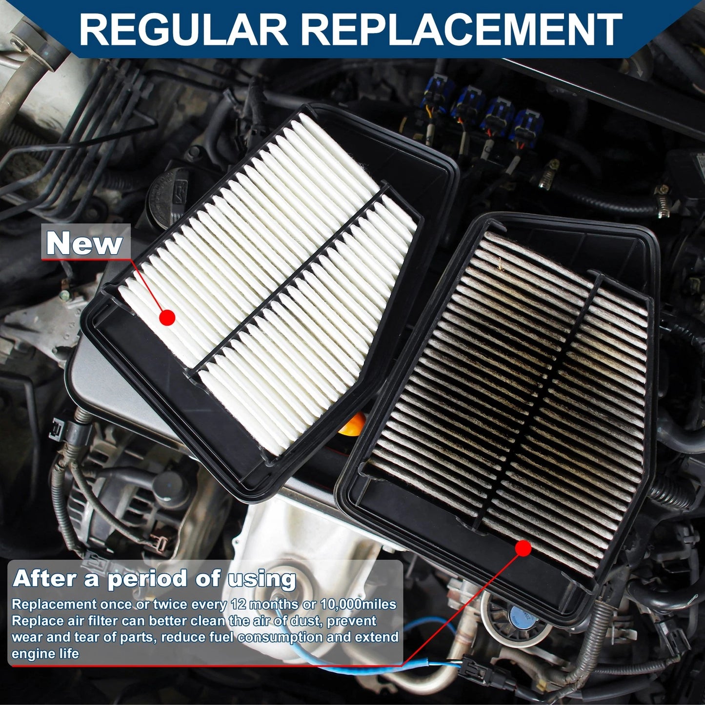Car Engine Air Filter for BMW 325i E90 2.5L (2009-2011) - 1 x Filter