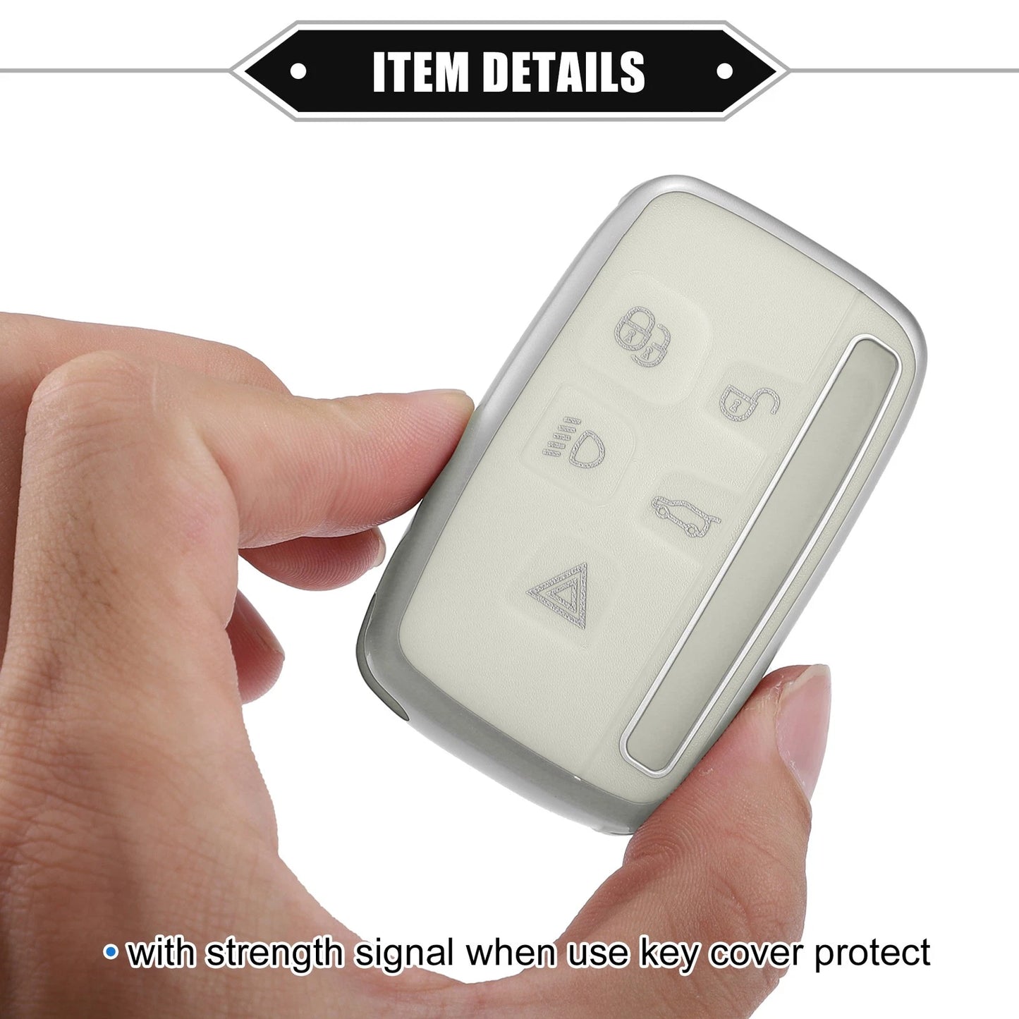 5 Button Key Fob Shell Cover for Land Rover Range Rover (2010-2018) White