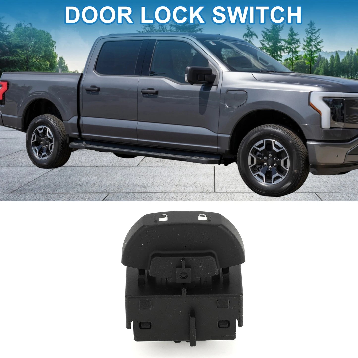 Car Door Lock Switch for Ford F-150 2009-2017 - Plastic Metal Black