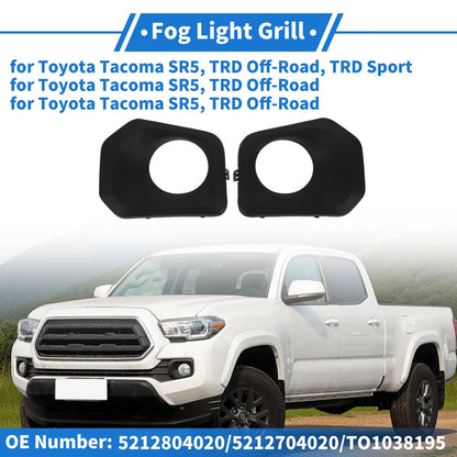 Front Bumper Fog Light Cover Black ABS for Toyota Tacoma