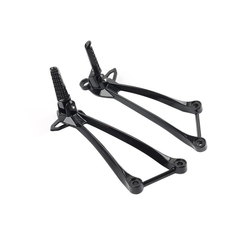 Black Rear Passenger Footpegs Bracket for Kawasaki Ninja ZX6R ZX10R (09-24)