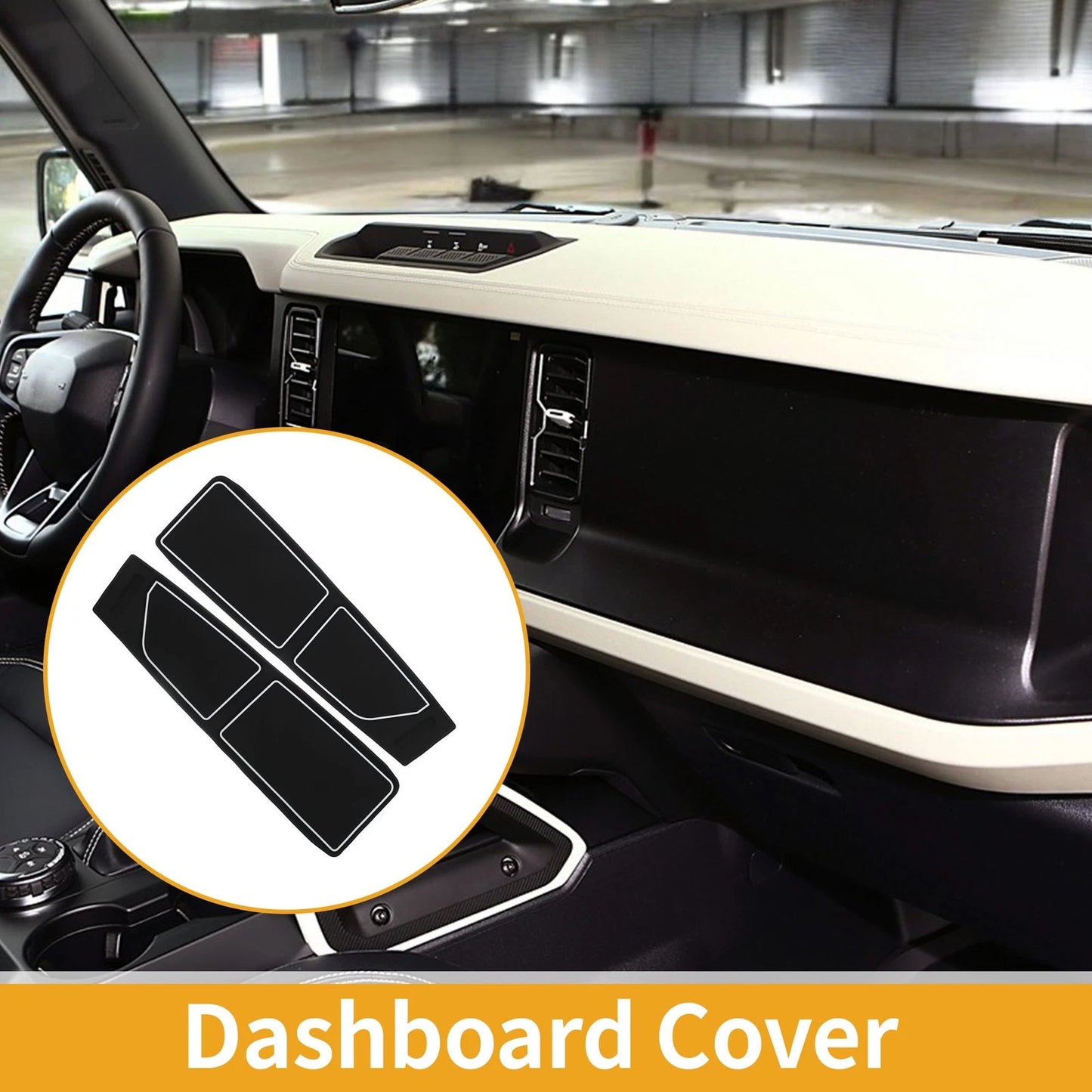 Dashboard Cover for Ford Bronco Accessories 2021-2024 Black Gray 1 Set
