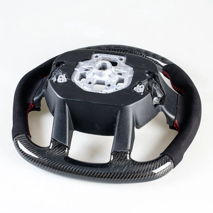 Steering Wheel Suede Flat Bottom for Ford F150 F250 F350 F450 F550 (15-22)