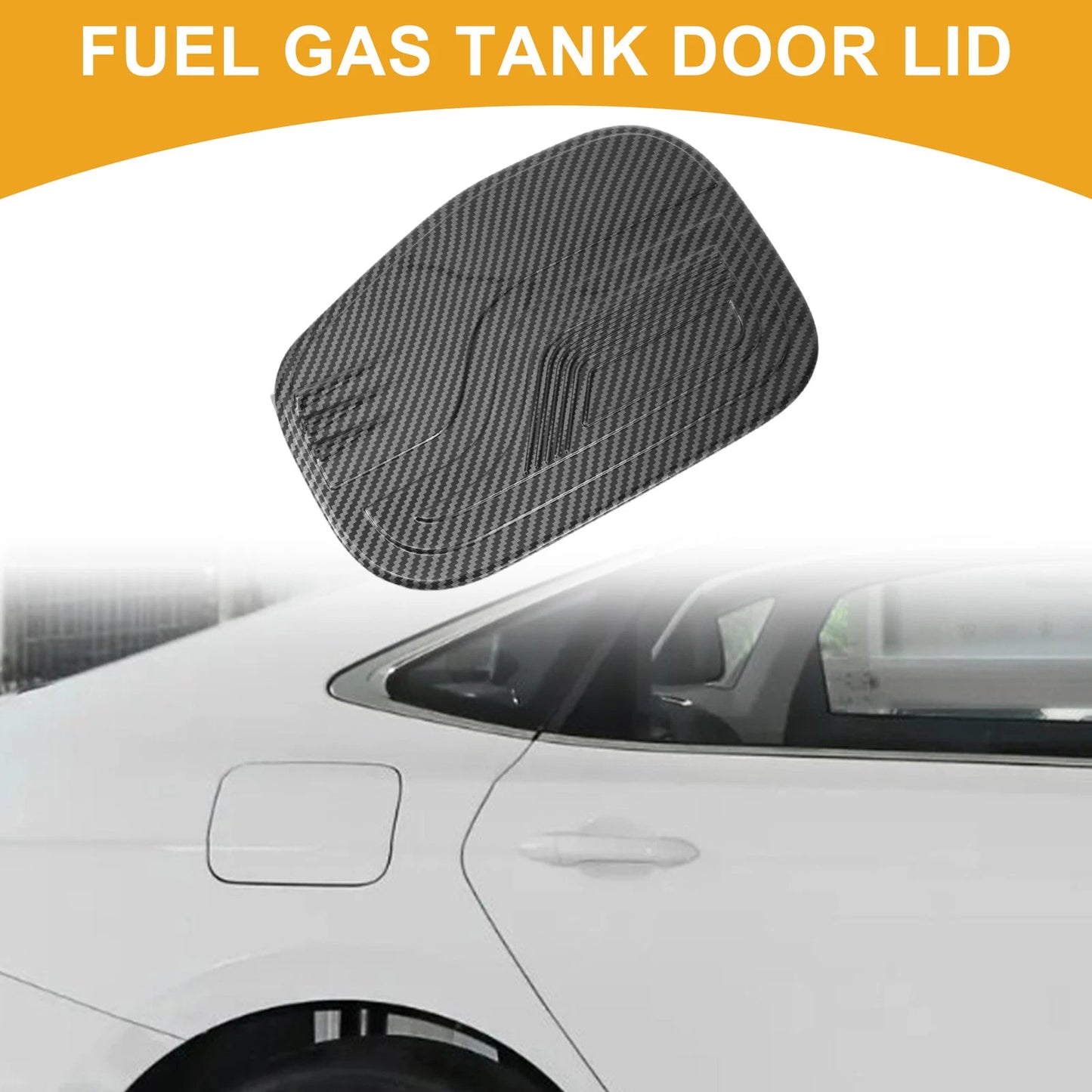 Fuel Tank Door Cap for Ford Ranger 2023-2025 Carbon Fiber Black