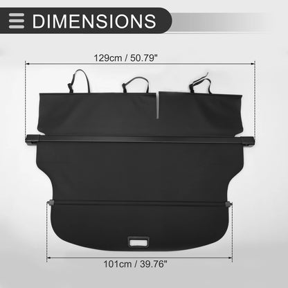 Retractable Cargo Cover for Jeep Cherokee Rear Trunk Parcel Shelf (2014-2023)