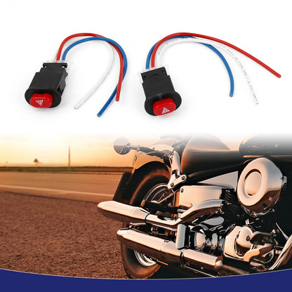 2 x 3-Wired Latching Light Switch Button for Motorcycle