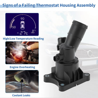 Engine Coolant Thermostat Housing for Volvo S60 S80 S90 XC60 XC70 XC90 (2001-2023)
