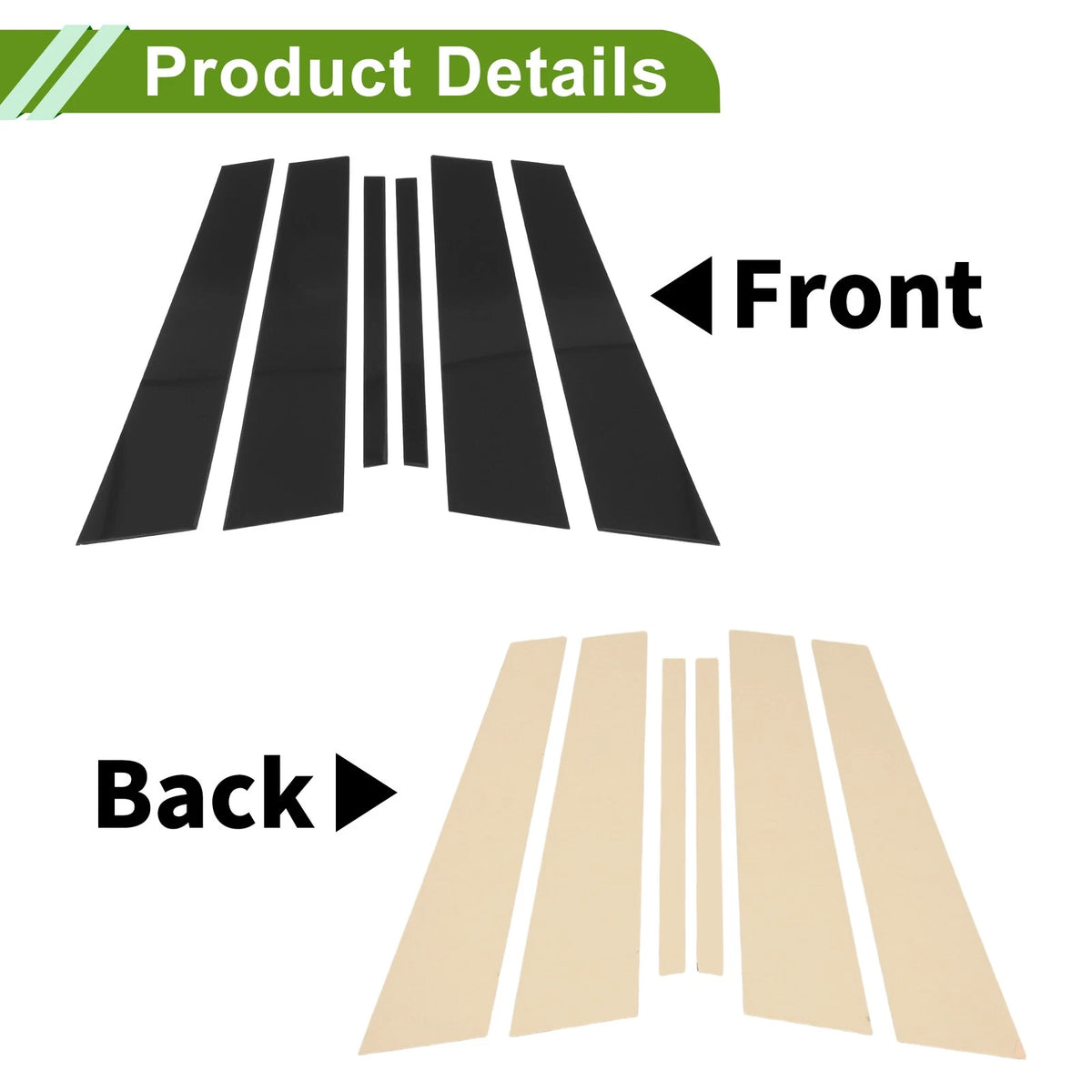 6 Pcs Black Door Pillar Window Trim for BMW 5-Series (2018-2023)
