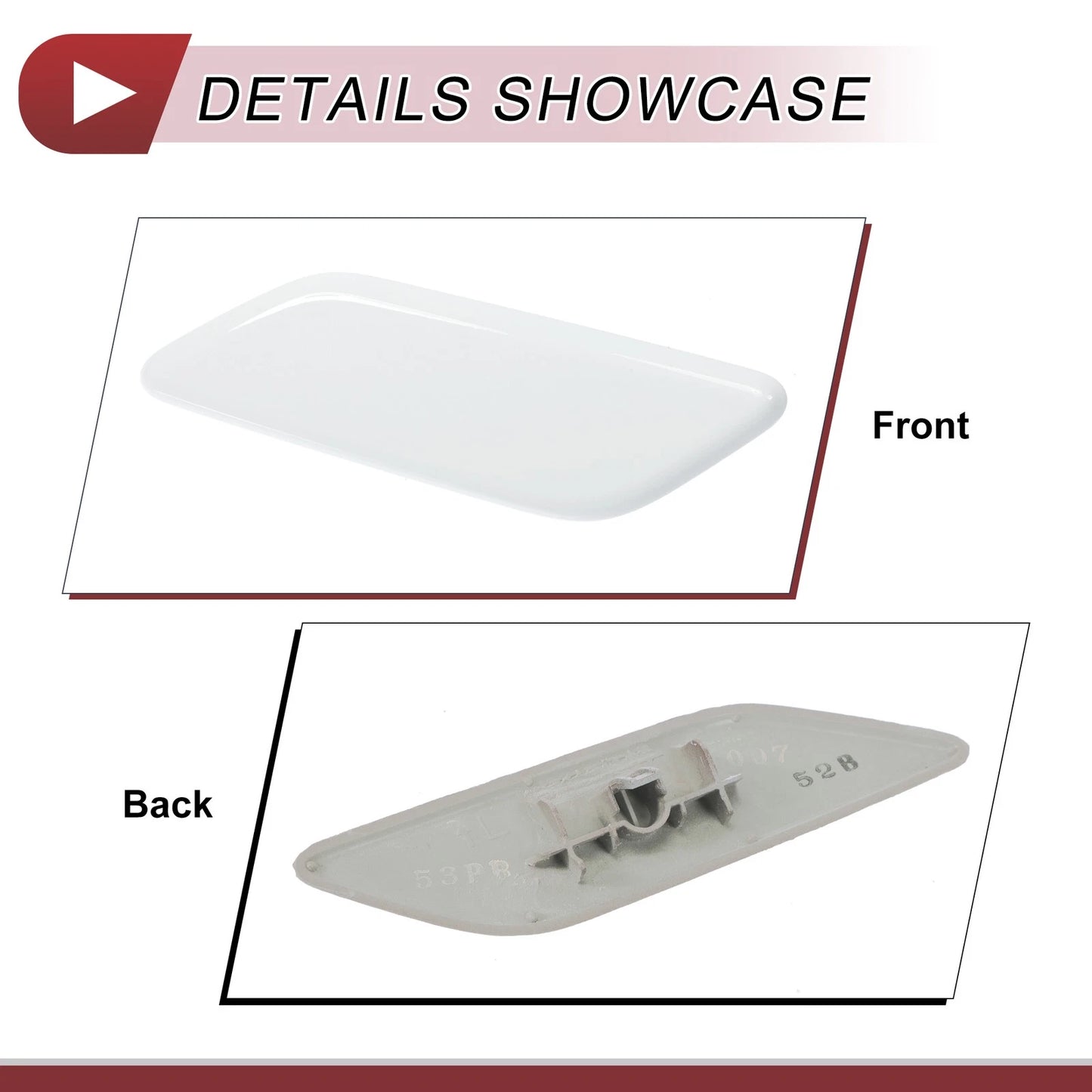 Front Left Washer Nozzle Cover for Honda CR-V (2015-2017) - White 1 Pcs