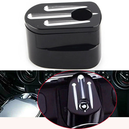 CNC Cut Billet Aluminum Black Ignition Switch Cover for Harley Street Road Glide (2014-2023)